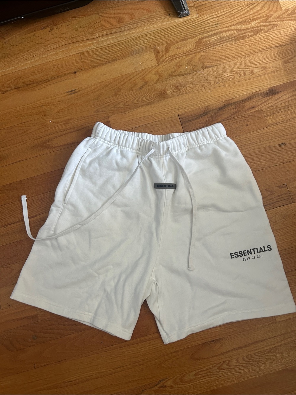Essentials White Men's Athletic Shorts with Logo